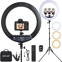 21 inch LED Ring Light with Tripod Stand, Video Ring Light for Selfie Photography Vlog Recording Conference Meeting Studio Portrait YouTube TikTok Makeup with Carrying Bag and Remote Control, CRI>97 - Image 1