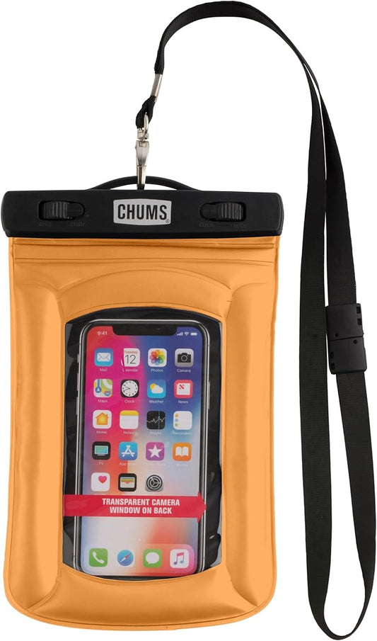 Chums Floating Phone Case with Lanyard - Touchscreen Compatible Waterproof Phone Case & Pouch (Orange)