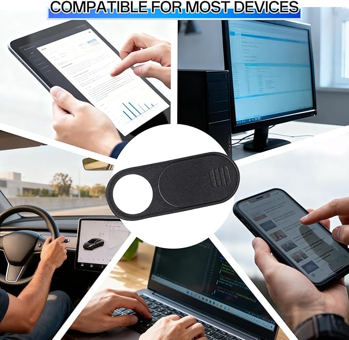 Camera Cover Slide for Tesla Model Y 3 X S Interior Cabin Camera, 0.03 in Ultra Thin Webcam Cover for Laptop, Computer, Tablet, Cell Phone Web Cam Sticker Blocker Protect Your Privacy, 3 Pack