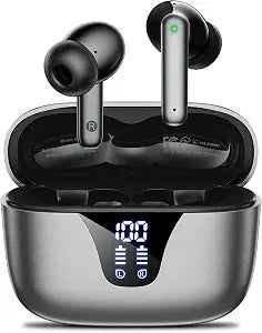 Wireless Earbuds, 50H Playtime Bluetooth Headphones, LED Display Case