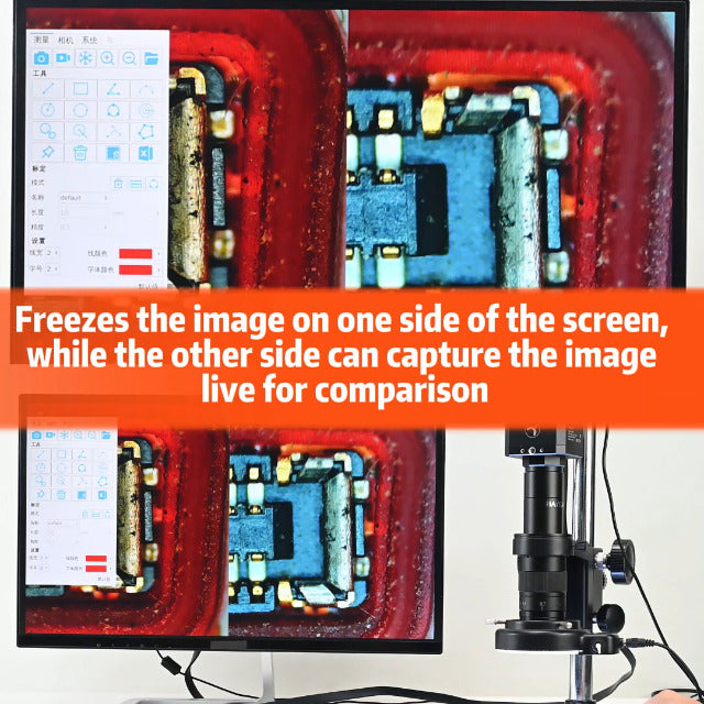 HAYEAR 4K UHD Digital Microscope Camera High Speed 4K 1080P 60fps HDMI Measurement Camera Color CMOS USB Storage Dual HDMI USB3.0 Output Compatible Windows/iOS Support Calibration (HY-6805)