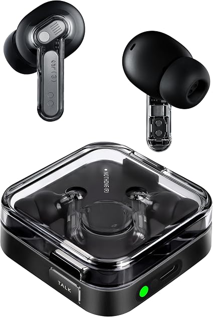 Nothing Ear (3) Wireless Earbuds Super Mic 45dB Hybrid Active Noise Cancelling Bluetooth Headphones Hi-Res 6 Mics, 12mm Dynamic Bass Boost, Dual Connect ANC Sport Ear Buds for iPhone Android, Black