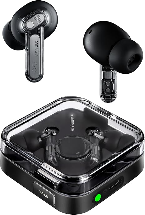 Nothing Ear (3) Wireless Earbuds Super Mic 45dB Hybrid Active Noise Cancelling Bluetooth Headphones Hi-Res 6 Mics, 12mm Dynamic Bass Boost, Dual Connect ANC Sport Ear Buds for iPhone Android, Black