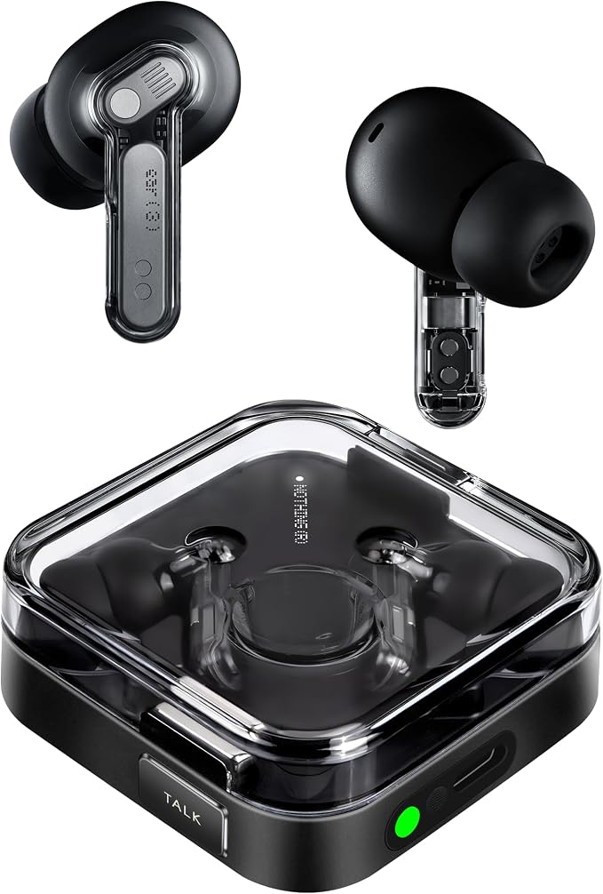 Nothing Ear (3) Wireless Earbuds Super Mic 45dB Hybrid Active Noise Cancelling Bluetooth Headphones Hi-Res 6 Mics, 12mm Dynamic Bass Boost, Dual Connect ANC Sport Ear Buds for iPhone Android, Black
