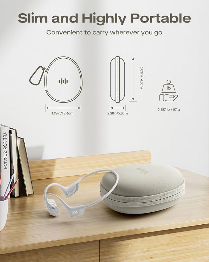 Headphone Case for SHOKZ OpenRun Pro 2/OpenRun/OpenMove Bone Conduction Headphones, Portable Hard Travel Carrying Case Bag for PSIER/SUNGDOGIN/CXK Open-Ear Bluetooth Wireless Sport Headphones