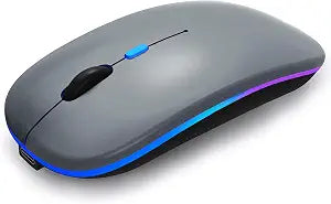 WREANU Wireless Bluetooth Mouse, Rechargeable Laptop Mice, Grey
