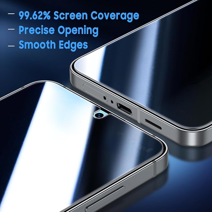 Uyiton UnBreak-Glass for Samsung Galaxy S24+ Plus/S25+ Plus Privacy Screen Protector, [Ultrasonic Fingerprint Support][Auto-Alignment Frame] Scratch-Resistant Bubble-Free Tempered Glass -2 Pack