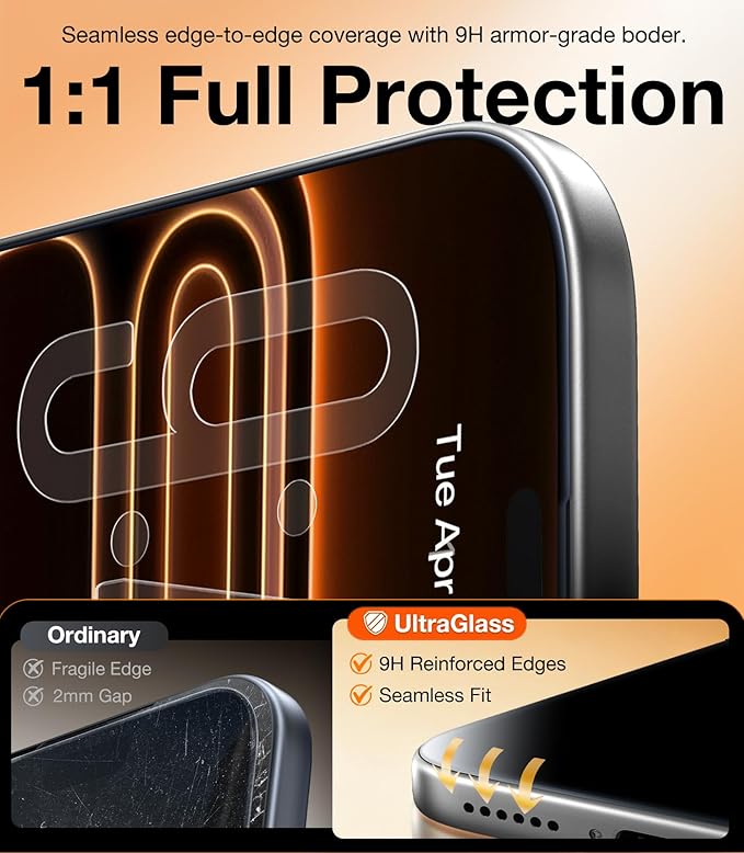 UltraGlass Ultra 9H+ Glass for iPhone 14 Pro Max Privacy Screen Protector [No.1 Military Grade Shatterproof & 100% Anti Spy] Glass Privacy Screen iPhone 14 Pro Max Tempered [Longest Durable], 2 Packs