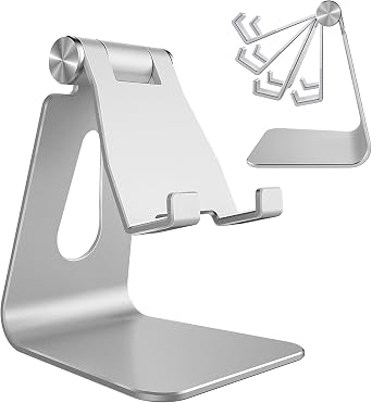 CreaDream Aluminum Cell Phone Stand, Adjustable Phone Holder for Desk