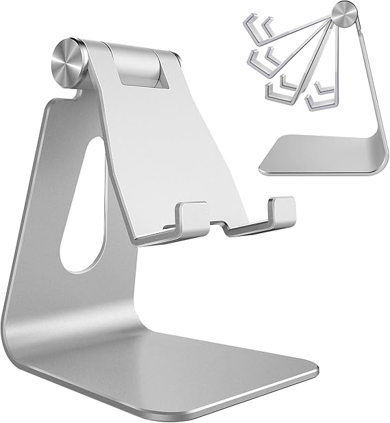 CreaDream Aluminum Cell Phone Stand, Adjustable Phone Holder for Desk