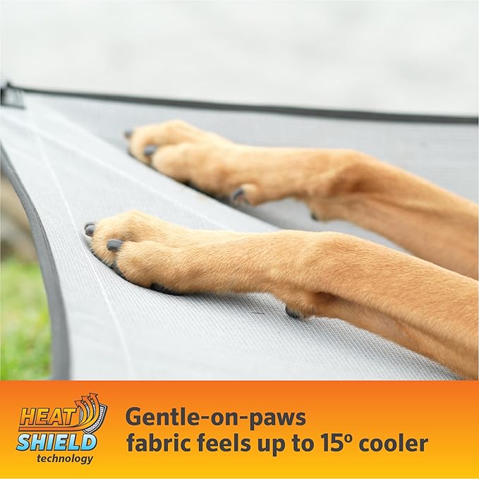 Coolaroo On-The-Go Elevated Dog Bed Kit – Portable & Cooling Travel Cot with HeatShield Fabric for Small Dogs, Lightweight & Compact, Includes Matching Carry Bag & Pacific Blue Bonus Cover, Small