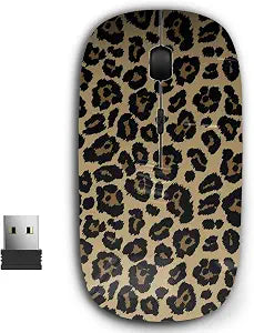 2.4G Ergonomic Portable USB Wireless Mouse for PC, Laptop, Computer, Notebook with Nano Receiver (Leopard Design)
