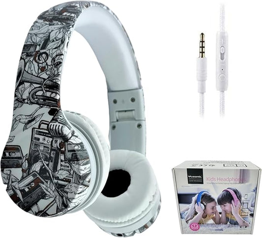 Kids Headphones with Cord, Toddler Headphones with Sharing Function, 85dB/93dB Safe Volume Limit, for Toddler Children Baby Boys Girls On-line Study, School, Travel use (Music)