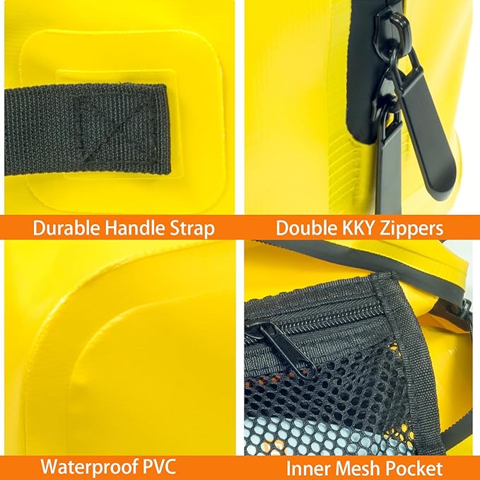 YUMQUA Waterproof Bag for Travel, Waterproof Toiletry Bag for Men, Dopp Kit Travel Essentials Shaving Storage Pouch Leak Proof Hanging Organizer Case for Beach, Kayaking, Boating