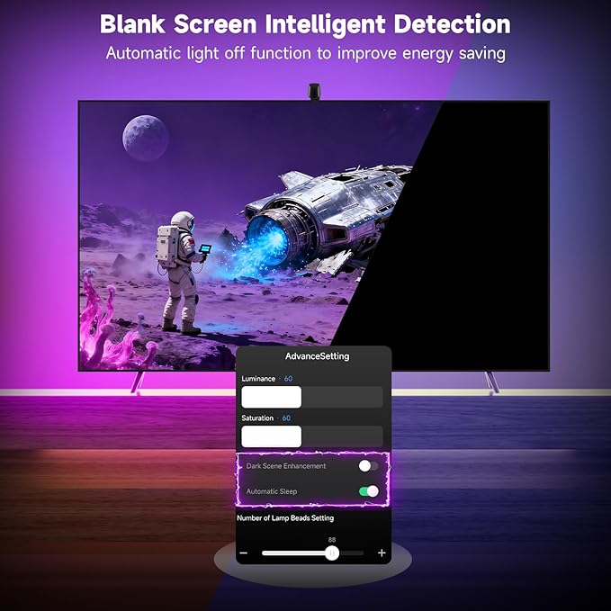 FFJ TV Lights That Change with TV, 21.3ft RGB Immersive LED Strip Backlight with 90-100 Inch Screen, Smart App Control, Music Sync, for Home Decoration - Upgraded Version