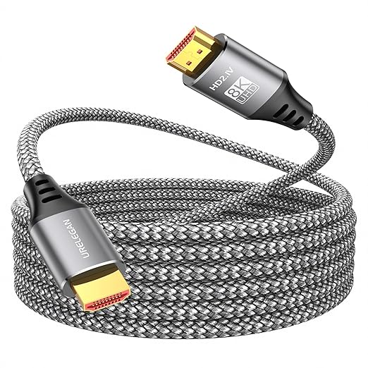 8K HDMI 2.1 Cable 10FT, High Speed HDMI 2.1 Cord 48Gbps, HDMI Game Monitor Cable 4K@1144Hz/120Hz/240Hz/8K@60Hz with eARC/ARC, HDCP2.3/2.2, 3D HDR10+ for PC, TV, Game Monitor, Projector, PS5, Soundbar