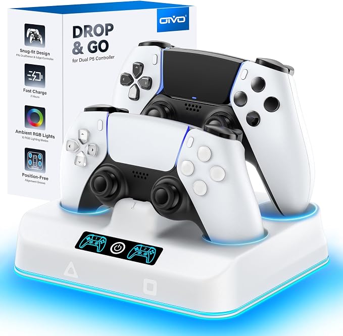 PS5 Controller Charger Compatible with DualSense/Edge Remotes