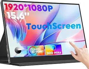 ZSCMALLS 15.6'' 1080P 60HZ Touch Portable Monitor for Laptop, 1920P×1080P Touch Screen with HDR, 100% sRGB 1000:1, Ultra Slim & Eye Care,Travel Monitor External for Laptop, Mac, PC, PS5, Xbox