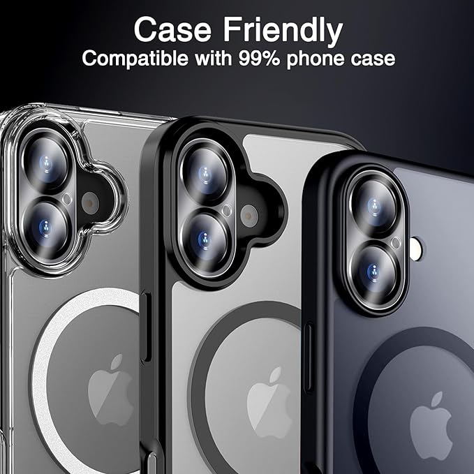 Wiaocit 3 Pack Tempered Glass Camera Lens Protector for iPhone 17, 9H Hardness, Anti-Scratch, Case Friendly