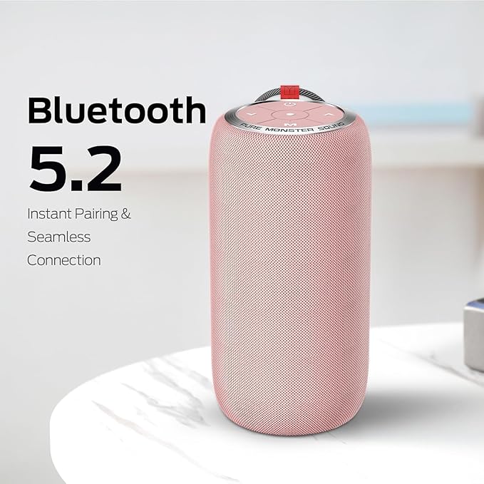 Monster S310 Upgraded Bluetooth Speaker, Portable Bluetooth Speaker, 30W True Wireless Stereo Pairing Deliver Dynamic Sound, IPX6 Waterproof, 24H, for Family Outdoor Pink