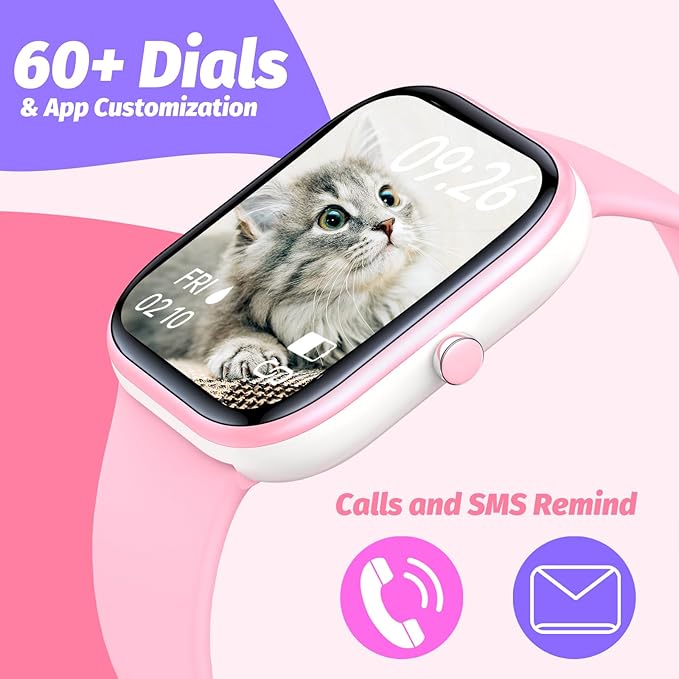 Fitness Tracker Watch for Kids, IP68 Waterproof Kids Smart Watch with 1.5" DIY Dials 19 Sport Modes, Pedometers, Heart Rate, Sleep Monitor, Great Gift for Boys Girls Teens 6-14