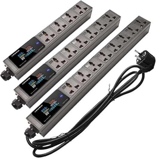 Power Strip Digital Ampermeter Voltmeter Power Energy 2/3/4/5/6/7/8/9/10 Universal Socket Extension electrica 2meter Cord(C14 Plug)
