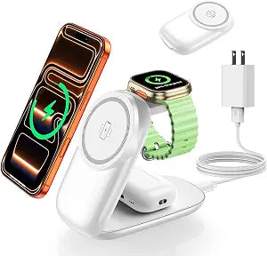 3 in 1 Charging Station, Foldable Magnetic Travel Wireless Charger