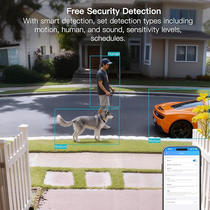 Vimtag Security Camera Outdoor 2.5K, 2.4G/5G Smart Wi-Fi Cameras for Home Security with Color Night Vision, Motion Activated Spotlight/Siren, IP66,2-Way Audio, Support Cloud/216G SD Card Storage,Wired
