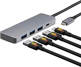 Amazon Basics USB 3.2/3.1 Gen 2 Multiport USB C Hub Dock, 10Gbps, USB-C to 1xUSB-C/3xUSB-A, Works with Windows/Mac, Silver, Black - Image 1
