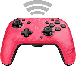 PDP Gaming Faceoff Deluxe Wireless Switch Pro Controller - Pink Camo / Camouflage - Officially Licensed by Nintendo - Customizable buttons, sticks, triggers, and paddles - Motion Sensing Controllers