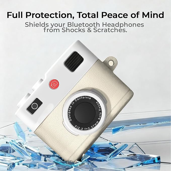 for Airpods Pro 3 Case Cute,Retro 3D Camera Design for Air pod Pro 3 Cover with Keychain Shockproof Protective Soft Silicone Case for Airpods Pro 3 Gen for Men Women,Brown,Beige