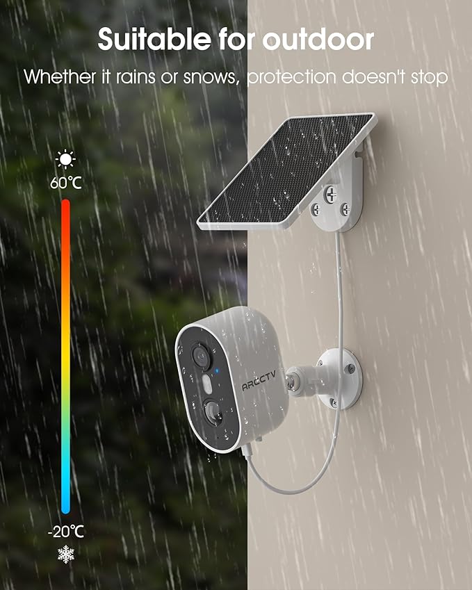 Security Camera Wireless Outdoor, 4MP Recharge Battery Powered WiFi Camera with Solar Panel, Motion Detection, Color Night Vision, 2-Way-Audio, 2.4G/5G Dual Band WiFi (2 Pack)