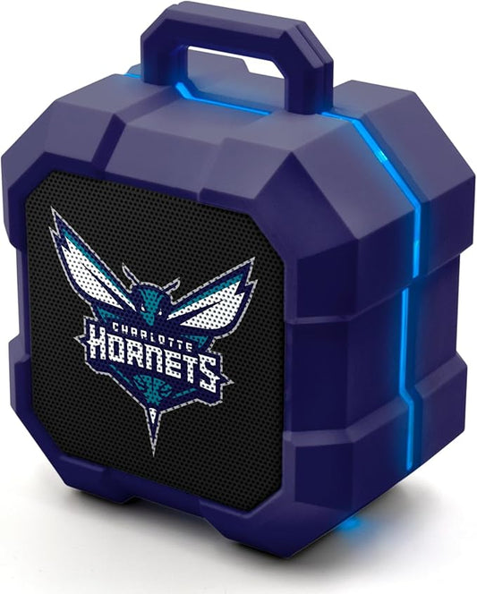SOAR NBA Shockbox LED Wireless Bluetooth Speaker - Water Resistant IPX4, 5.0 Bluetooth with Over 5 Hours of Play Time - Small Portable Speaker - Officially Licensed NBA, Perfect Home & Outdoor Speaker
