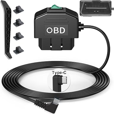 OBD2 Dash Cam Hardwire Kit Parking Mode USB Type C OBD Charger