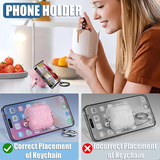 Safety Lock for Airpods 4 Case,TPU Clear Cases for Apple Air pods 4 Case with Cleaner Kit,Drop Protection Airpod 4 Cases Cover for Men for Women with Lock and Keychain,Clear Pink