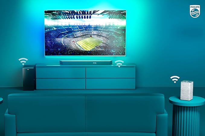 PHILIPS B8907 Soundbar 3.1.2 with Wireless Subwoofer, Dolby Atmos, Play-Fi Compatible