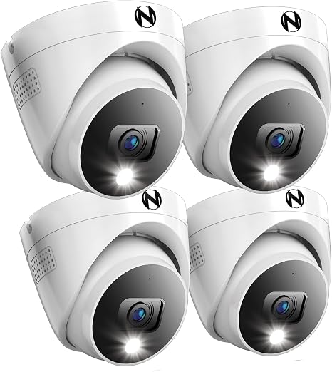 Night Owl 2K Wired Dome Security Cameras w/ 2-Way Audio (4-Pack)