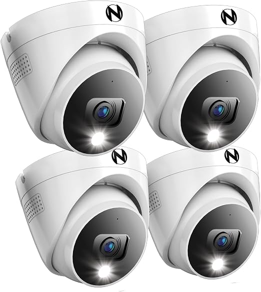 Night Owl 2K Wired Dome Security Cameras w/ 2-Way Audio (4-Pack)