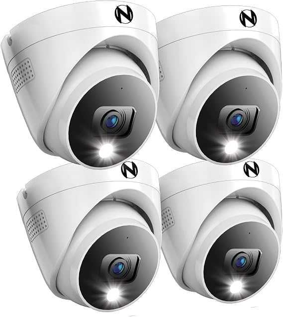 Night Owl 2K Wired Dome Security Cameras w/ 2-Way Audio (4-Pack)