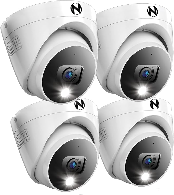 Night Owl 2K Wired Dome Security Cameras w/ 2-Way Audio (4-Pack)