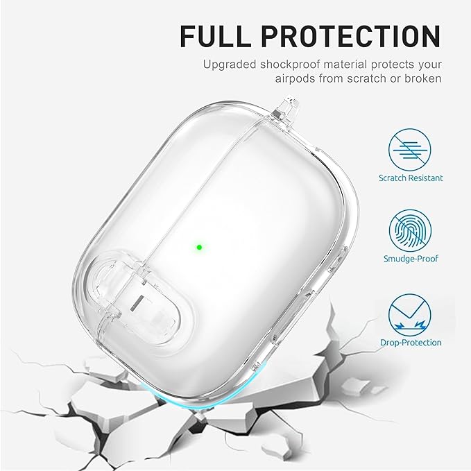 Valkit Compatible AirPods Pro Case, Clear with Cleaner Kit, Soft TPU Protective Cover, Shockproof, for AirPods Pro Gen 2/1st Gen