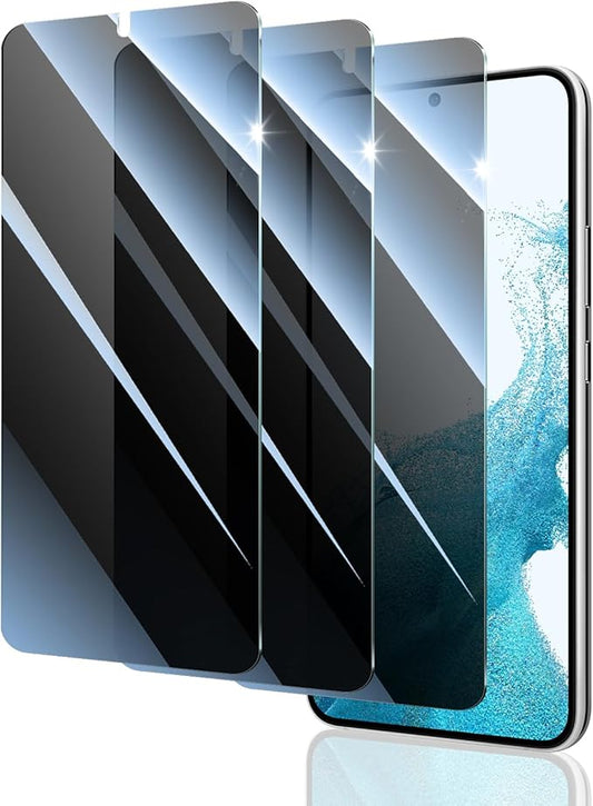 Privacy Screen Protector for Samsung Galaxy S22+/S22 Plus/S23+/S23 Plus, Anti-Spy Tempered Glass, 9H Hardness Anti-Scratch Shatterproof, Secure Private Protection, Bubble-Free Easy Install Case Friendly - 3 Pack