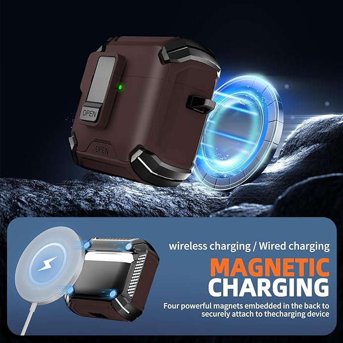 Inesore Compatible with AirPods 4th Case with Phone Stand & Cleaning Kit,Compatible with Magsafe,Magnetic Automatic Lock for Airpods 4 with Active Noise Cancellation Charging Cover (2024)