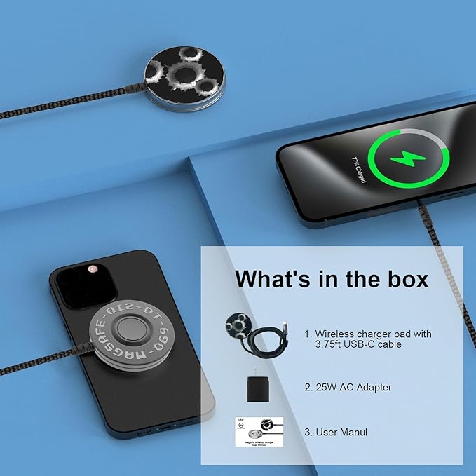 Qi2 Magnetic Wireless Charger for iPhone 17/16/15/14/13/12, 15W Fast MagSafe Compatible Charging Pad & Stand, Strong Magnetic Wireless Charging Station with 25W PD Adapter for iPhone & AirPods