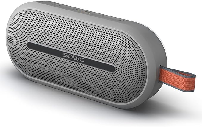 SOWO Portable Bluetooth Speaker with Powerful Bass - Wireless Speaker with Partyboom Technology - 40W, IP67 Waterproof - Stereo Sound for Outdoor, Camping and Travel Use - Grey