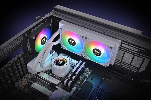 Thermaltake TH240 V2 ARGB Sync/AlO Liquid Cooler/Fan 120mm*2/PWM 500~2000 RPM/Mirror Waterblock/MB ARGB Sync Control/White, CL-W364-PL12SW-A