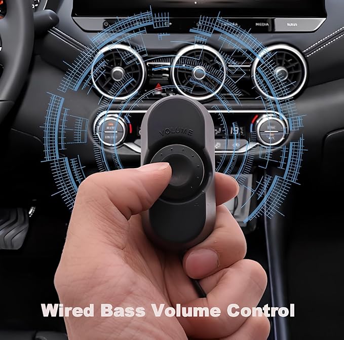800W Car Subwoofer, 10” Slim Active Powered Subwoofer, Stereo Audio Under Seat Car Subwoofer with Built-in Amplifier, App Controlled Color LED Ambient Lights
