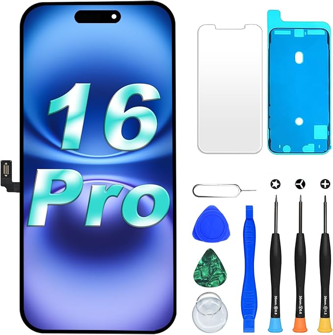 DIGI4U LCD for iPhone 16 Pro Screen Replacement, 6.3''[3D Touch][Small Notch] Screen for iPhone 16 Pro Display Digitizer Assembly, with Repair Tools for iPhone 16 Pro LCD