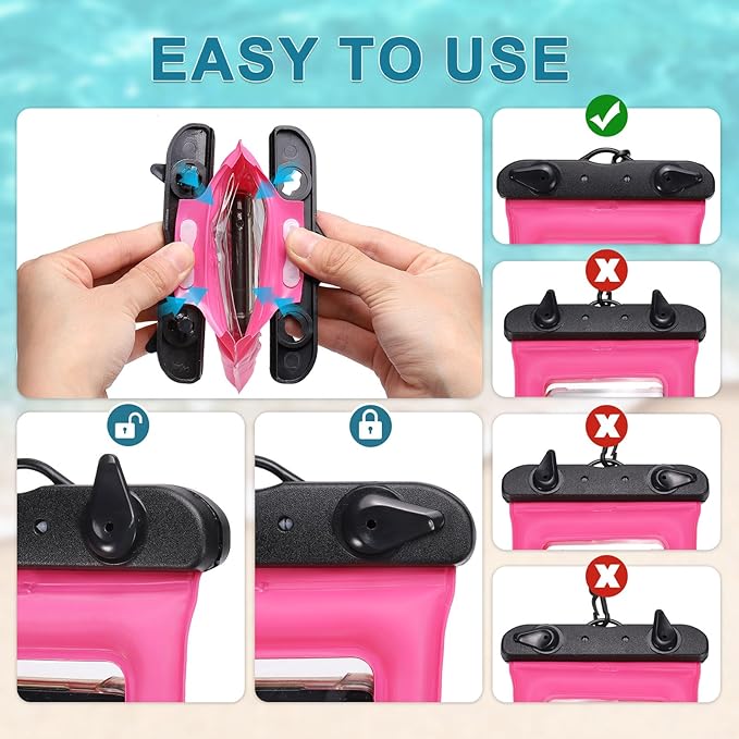 PATIKIL 6Pcs Waterproof Phone Pouch Floating No Sink Universal Cellphone Dry Bag Waterproof Phone Case for Kayaking Beach Swimming Hiking, Blue