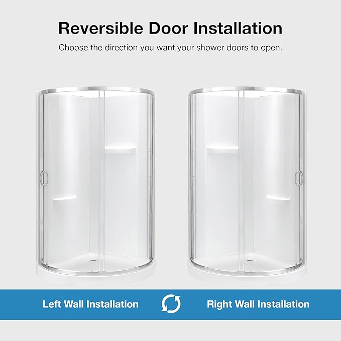 OVE Decors Breeze 36 in. Corner Shower Clear Sliding Door with Walls and Base in Satin Nickel Finish